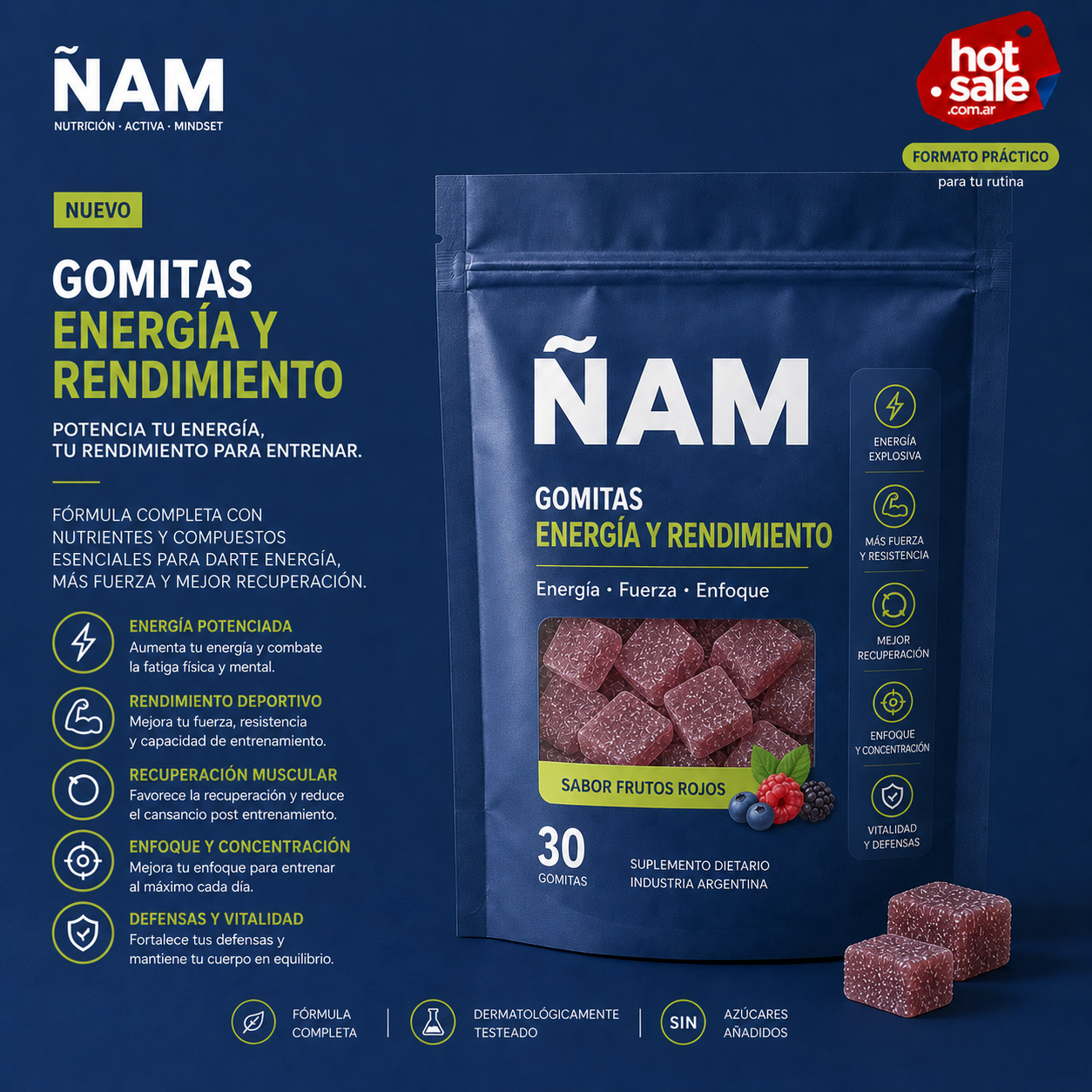 Gomitas Energ&iacute;a y Rendimiento &Ntilde;AM